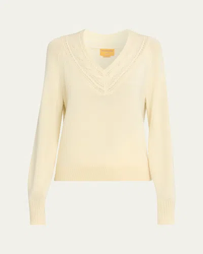 Guest In Residence The Varsity V Cashmere Sweater In Neutral