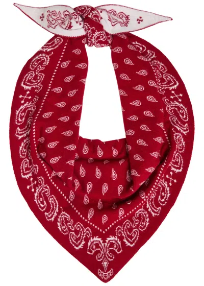 Guest In Residence The Wild Rag Patterned Cashmere Scarf In Red