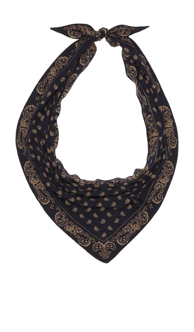 Guest In Residence The Wild Rag Scarf In Navy & Camel