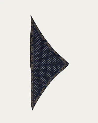 Guest In Residence The Wild Rag Silk-blend Scarf In Blue