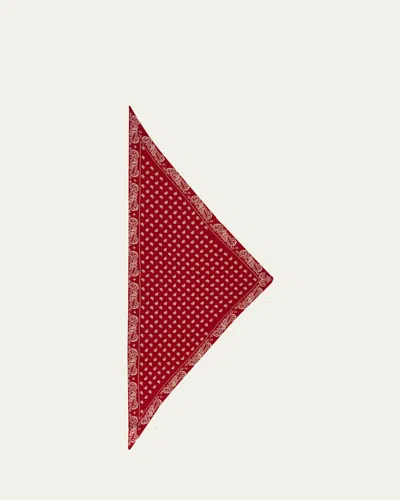 Guest In Residence The Wild Rag Silk-blend Scarf In Scarlet/mist