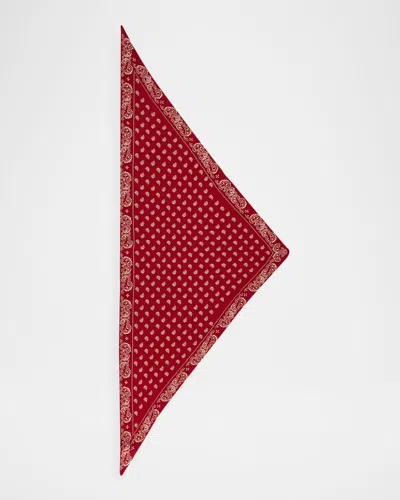 Guest In Residence The Wild Rag Silk-blend Scarf In Scarlet/mist