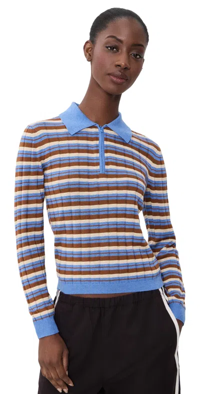 Guest In Residence Track Polo Delft Blue Combo In Multi