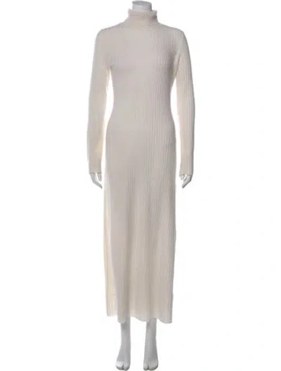 Pre-owned Guest In Residence Turtleneck Long Dress In Neutral