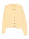 Guest In Residence V-neck Button-hem Cardigan In Neutral