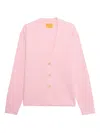 Guest In Residence V-neck Buttoned Cardigan In Pink