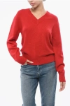 Guest In Residence V-neck Cashmere Sweater In Red