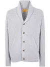 Guest In Residence Ribbed Cashmere Cardigan In Gray