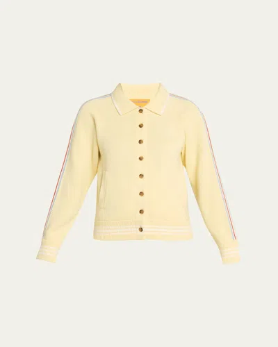 Guest In Residence Varsity Cashmere-cotton Jacket In Yellow