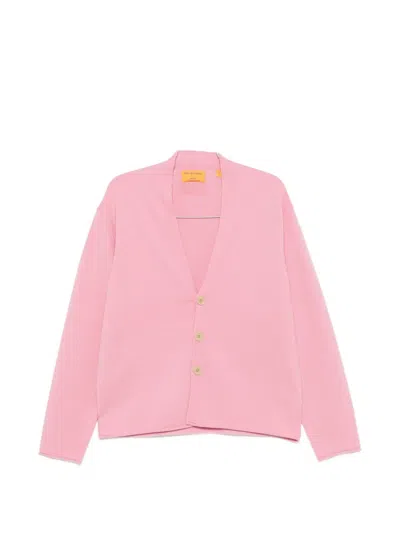 Guest In Residence V-neck Button-up Cardigan In Pink