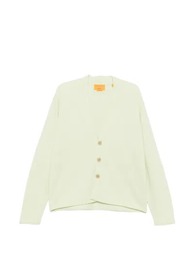 Guest In Residence V-neck Cashmere Sweater With Button Fastening And Ribbed Hems - Size S In Giallo