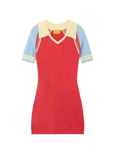 Guest In Residence Ace Polo Mini Dress In Scarlet Combo In Red