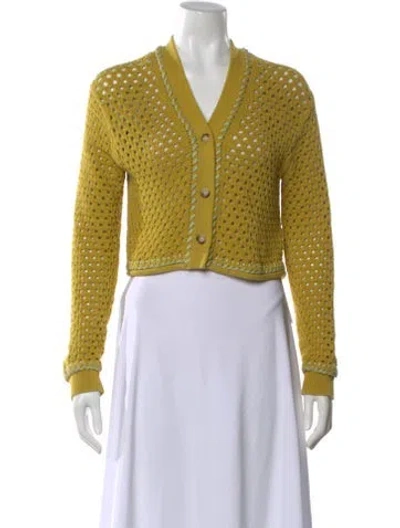 Pre-owned Guest In Residence V-neck Sweater In Yellow