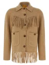 Guest In Residence Western Fringe Puffer Jackets Beige In Brown