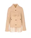 Guest In Residence Western Fringe Wool-blend Cardigan In Neutral