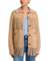 Guest In Residence Western Fringe Wool-blend Cardigan In Sand