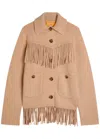 Guest In Residence Western Fringe Wool-blend Cardigan In Brown