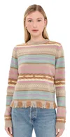 Guest In Residence Western Striped Wool And Cashmere-blend Jumper In Multi
