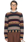 Guest In Residence Western Fringed Striped Wool And Cashmere-blend Sweater In Brown