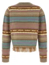 Guest In Residence Western Stripe Fringe Sweater In Multi