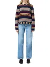 Guest In Residence Western Fringed Striped Wool And Cashmere-blend Sweater In Multi