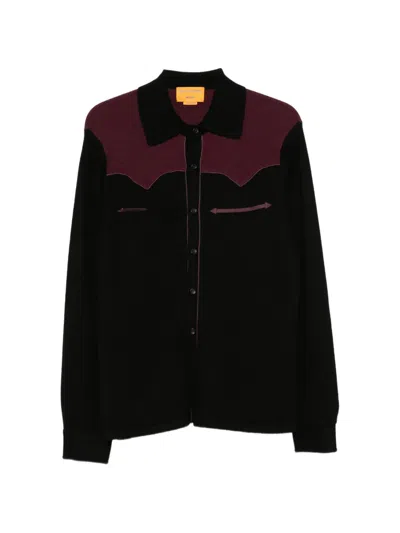 Guest In Residence Western-style Panelled Cardigan In Black