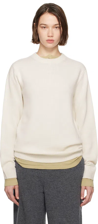 Guest In Residence White Allday Crew Sweater In Cre Cream