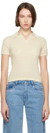 Guest In Residence White Shrunken Polo In Cre Cream