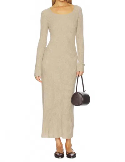 Guest In Residence Wide Rib Dress In Taupe In Gold