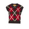 Guest In Residence Argyle Checked Wool And Cashmere-blend Vest In Multi