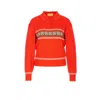 Guest In Residence Cable Collegiate Fair Isle Cable-knit Wool And Cashmere-blend Polo Sweater In Red