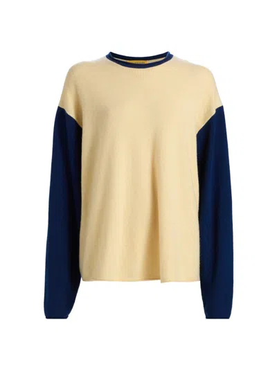 Guest In Residence Baseball Two-tone Cashmere Sweater In Multi