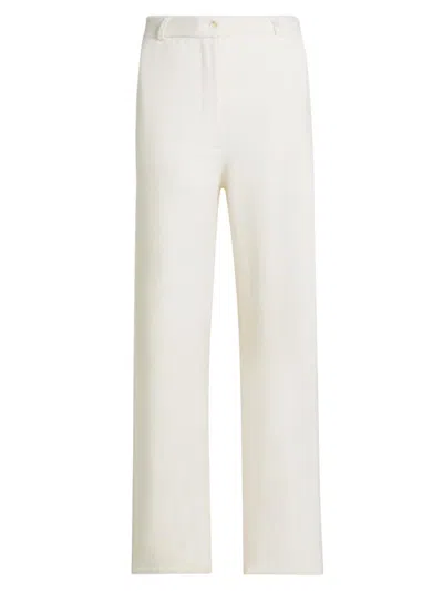 Guest In Residence Women's Cashmere Tailored Wide-leg Pants In White