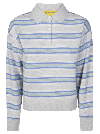 Guest In Residence Women's Collegiate Stripe Cashmere Polo In Blue