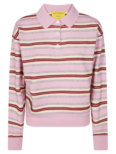 Guest In Residence Women's Collegiate Stripe Cashmere Polo In Pink