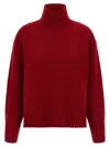 Guest In Residence Cozy Turtleneck Ribbed Sweater In Red