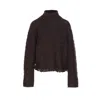 Guest In Residence Women Cropped Cable Turtleneck Sweater In Brown