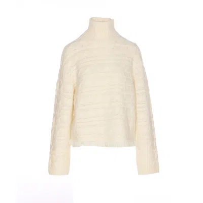 Guest In Residence Women Cropped Cable Turtleneck Sweater In Neutral