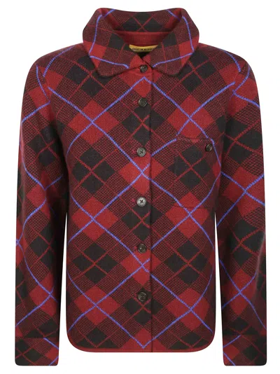 Guest In Residence Dylan Checked Cashmere Cardigan In Multi