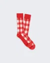 Guest In Residence Gingham Crew Socks In Red