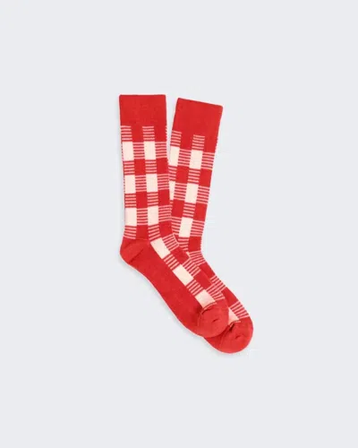 Guest In Residence Women's Gingham Socks In Cherry