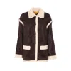 Guest In Residence Grizzly Shearling-trim Cashmere Jacket In Brown