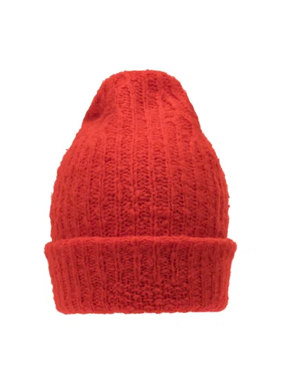 Guest In Residence Ribbed Turn-up Beanie In Red
