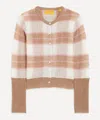 Guest In Residence Shadow Plaid Cardigan With Relaxed Fit In Brown