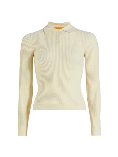 Guest In Residence Women's Shrunken Cashmere Long-sleeve Polo Shirt In Neutral