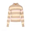 Guest In Residence Collegiate Stripe Polo With Cashmere Composition In Pink