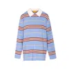 Guest In Residence Women Cashmere Striped Polo Shirt In Blue