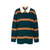 Guest In Residence Striped Rugby Sweater With Classic Collar And Luxurious Cashmere In Multi
