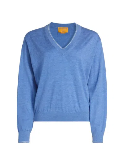 Guest In Residence Women's The Airy Cotton-silk Sweater In Delft Blue Cream