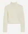 Guest In Residence Women's Wool-cashmere Popcorn Turtleneck Top